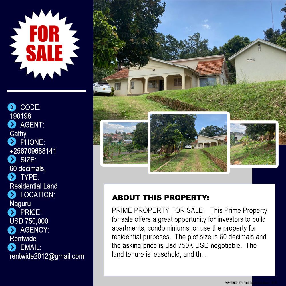 Residential Land  for sale in Naguru Kampala Uganda, code: 190198