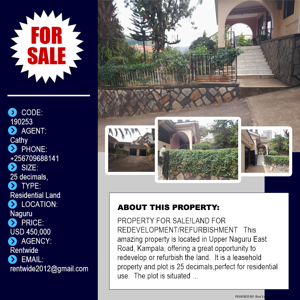 Residential Land  for sale in Naguru Kampala Uganda, code: 190253