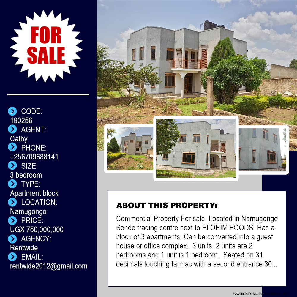3 bedroom Apartment block  for sale in Namugongo Wakiso Uganda, code: 190256