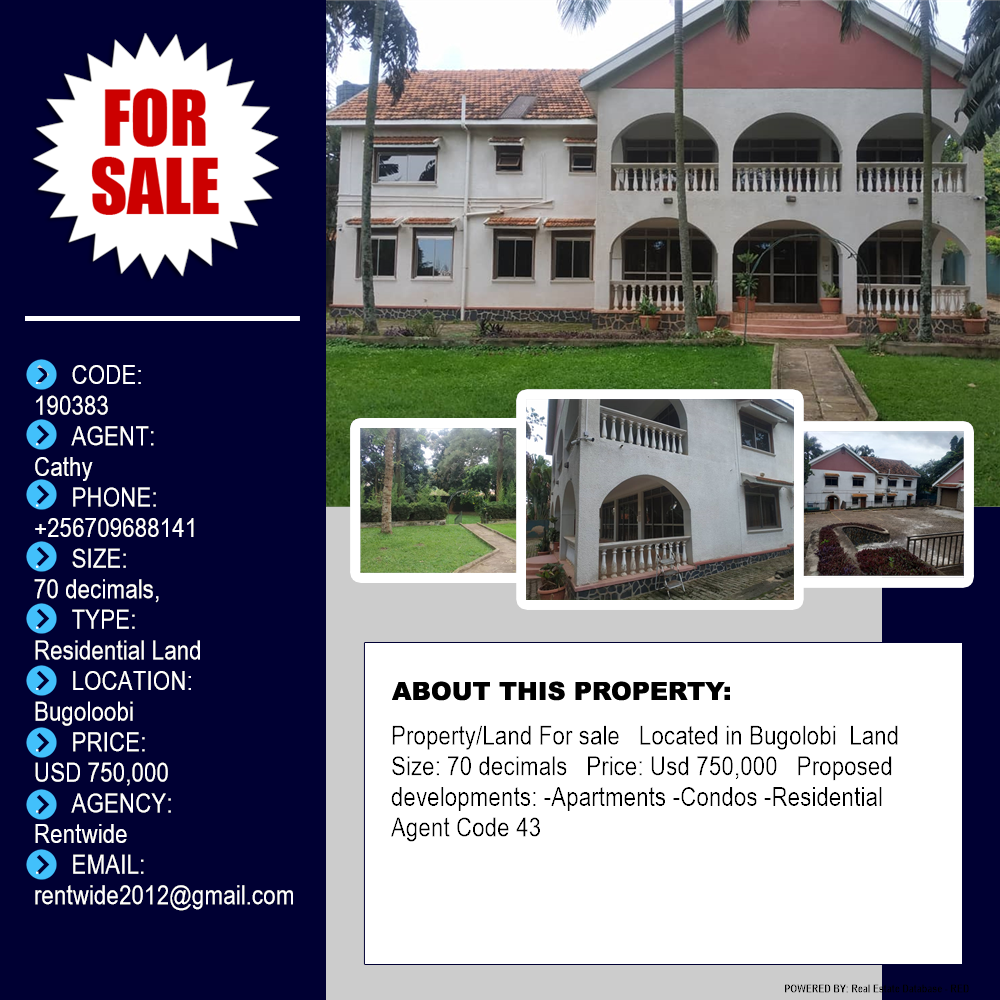 Residential Land  for sale in Bugoloobi Kampala Uganda, code: 190383
