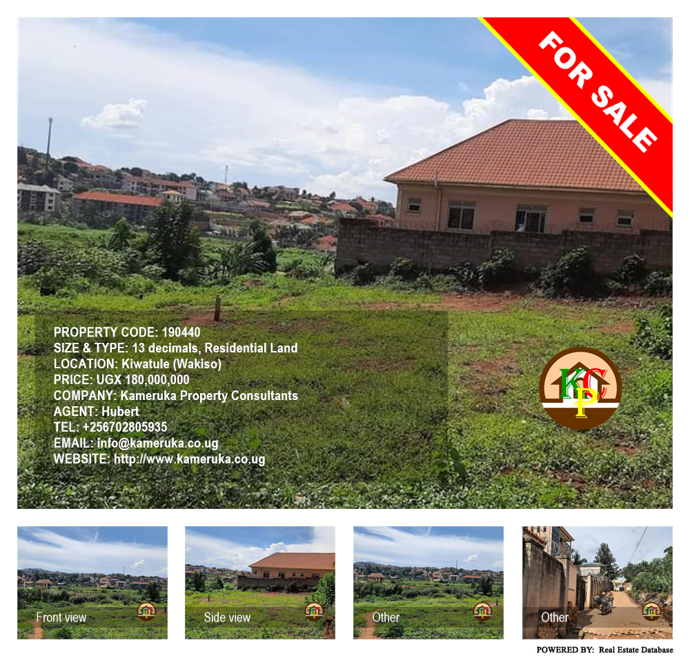 Residential Land  for sale in Kiwaatule Wakiso Uganda, code: 190440