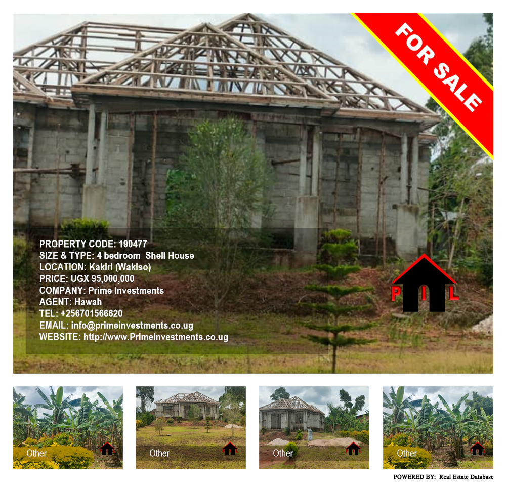 4 bedroom Shell House  for sale in Kakiri Wakiso Uganda, code: 190477