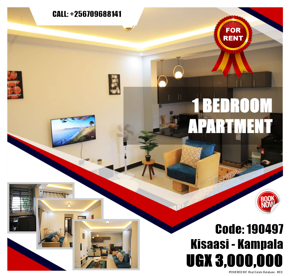 1 bedroom Apartment  for rent in Kisaasi Kampala Uganda, code: 190497