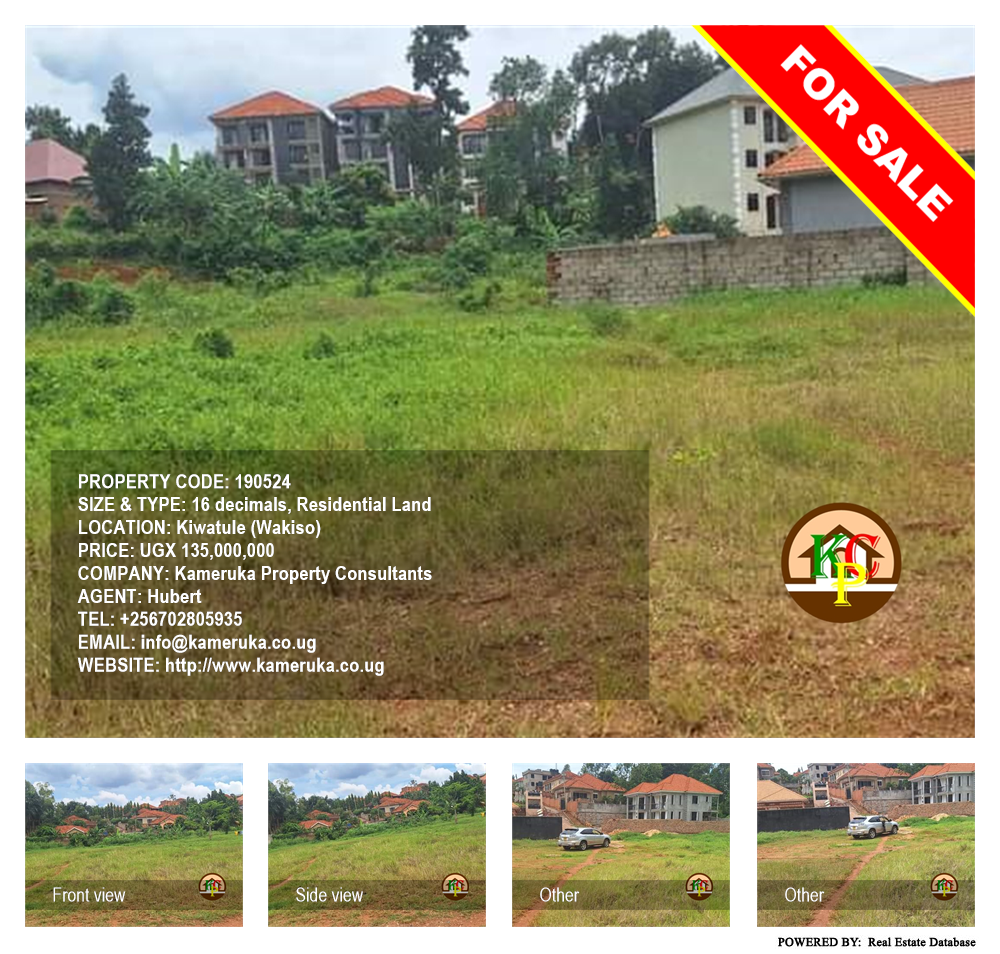 Residential Land  for sale in Kiwaatule Wakiso Uganda, code: 190524