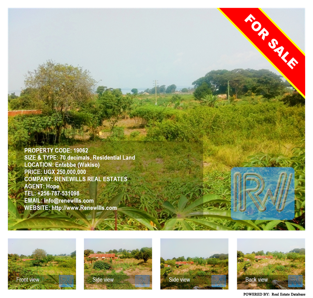 Residential Land  for sale in Entebbe Wakiso Uganda, code: 19062