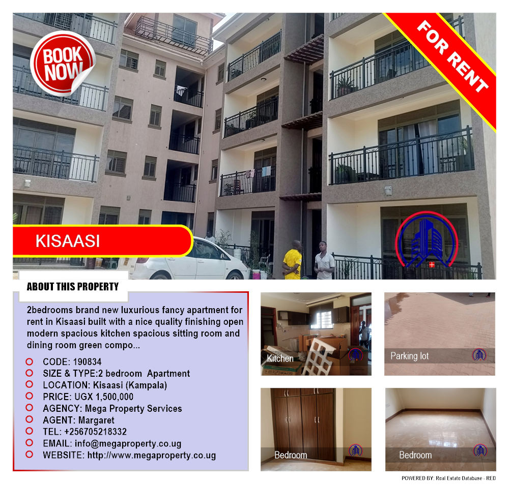 2 bedroom Apartment  for rent in Kisaasi Kampala Uganda, code: 190834