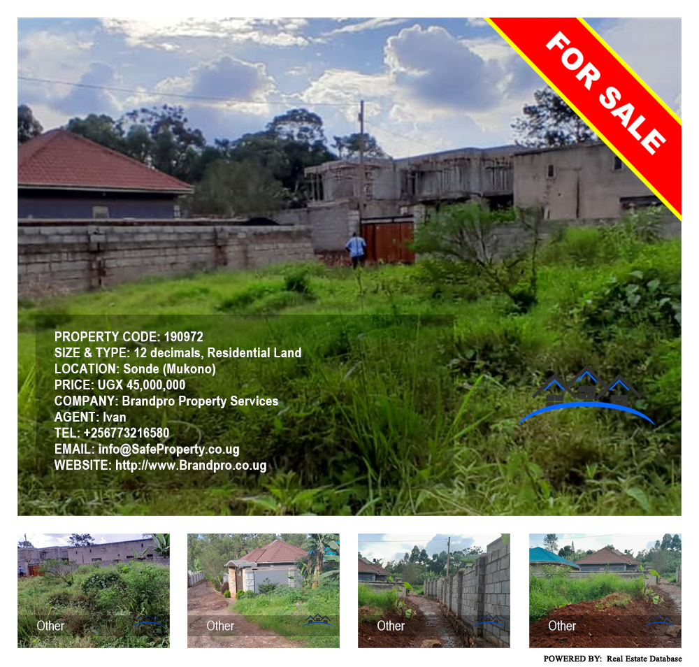 Residential Land  for sale in Sonde Mukono Uganda, code: 190972