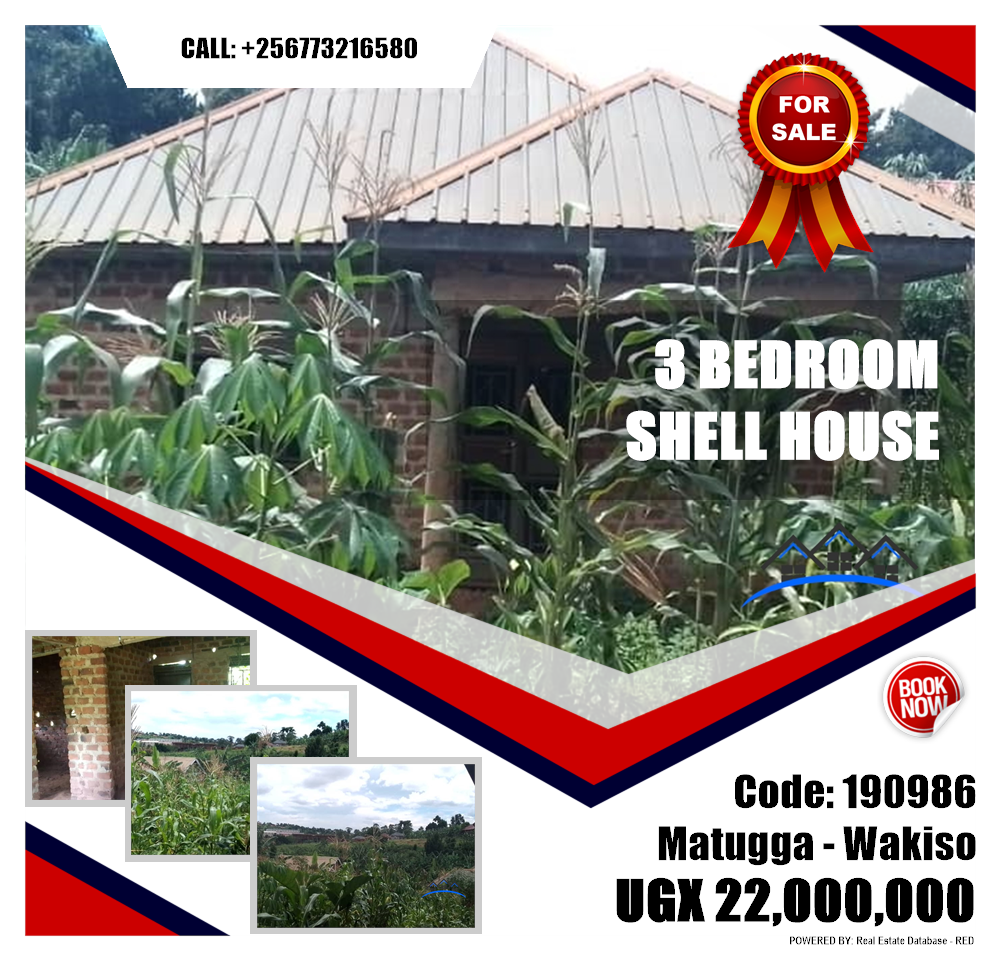 3 bedroom Shell House  for sale in Matugga Wakiso Uganda, code: 190986