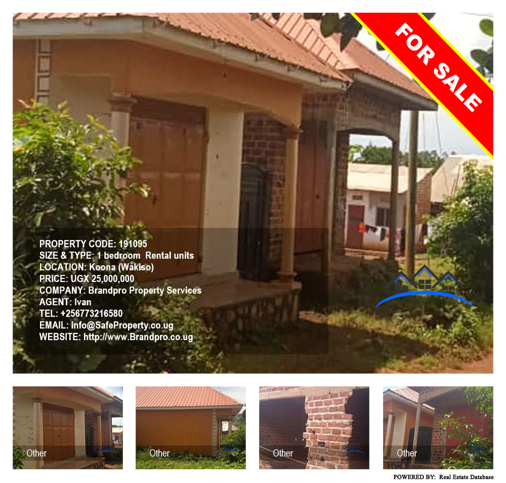1 bedroom Rental units  for sale in Koona Wakiso Uganda, code: 191095