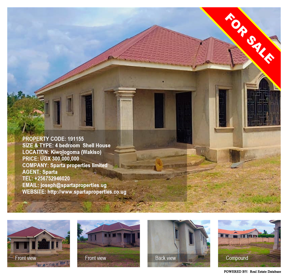 4 bedroom Shell House  for sale in Kiwologoma Wakiso Uganda, code: 191155
