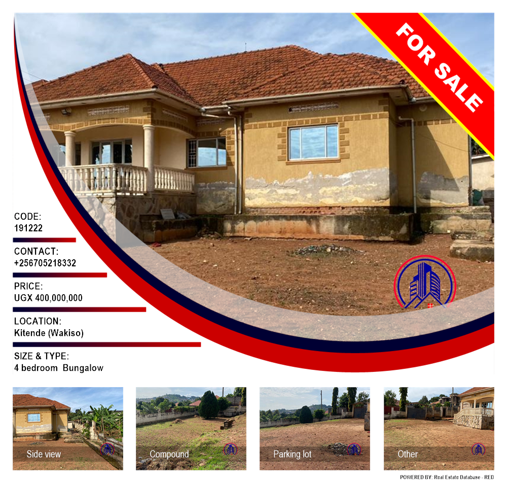 4 bedroom Bungalow  for sale in Kitende Wakiso Uganda, code: 191222
