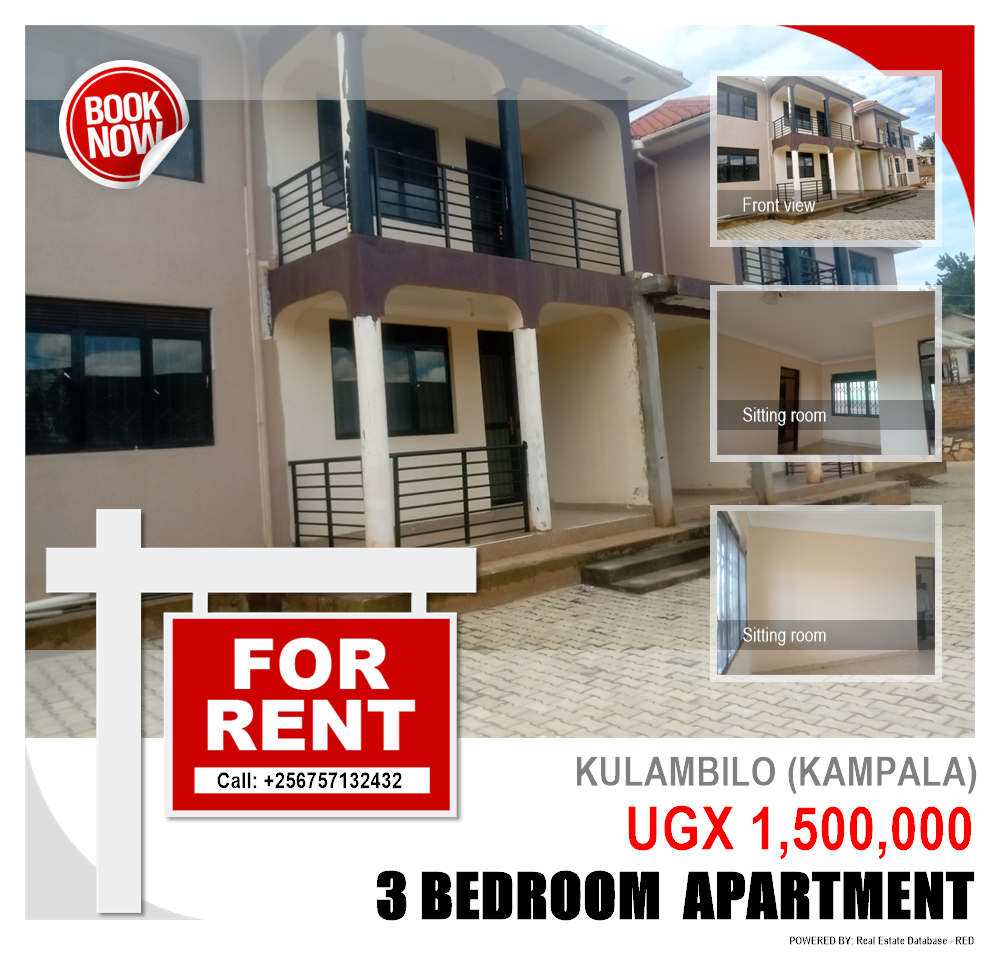 3 bedroom Apartment  for rent in Kulambilo Kampala Uganda, code: 191359