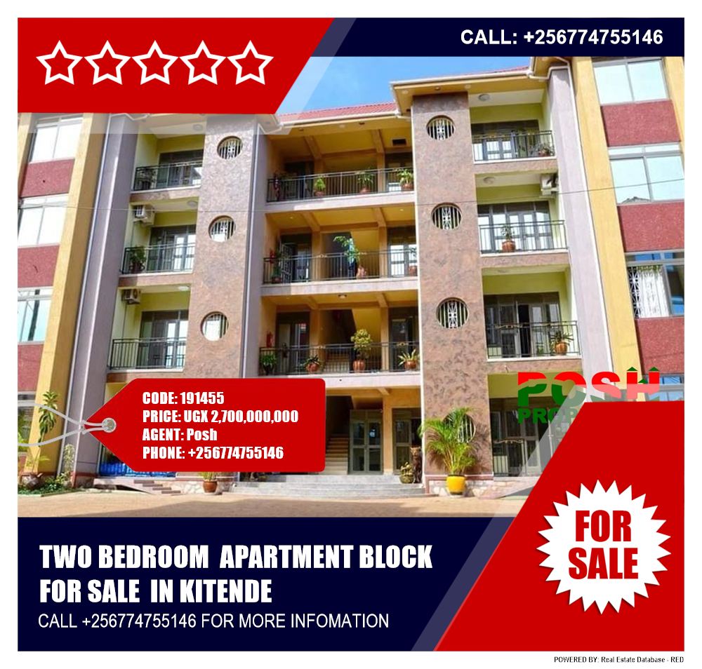 2 bedroom Apartment block  for sale in Kitende Wakiso Uganda, code: 191455