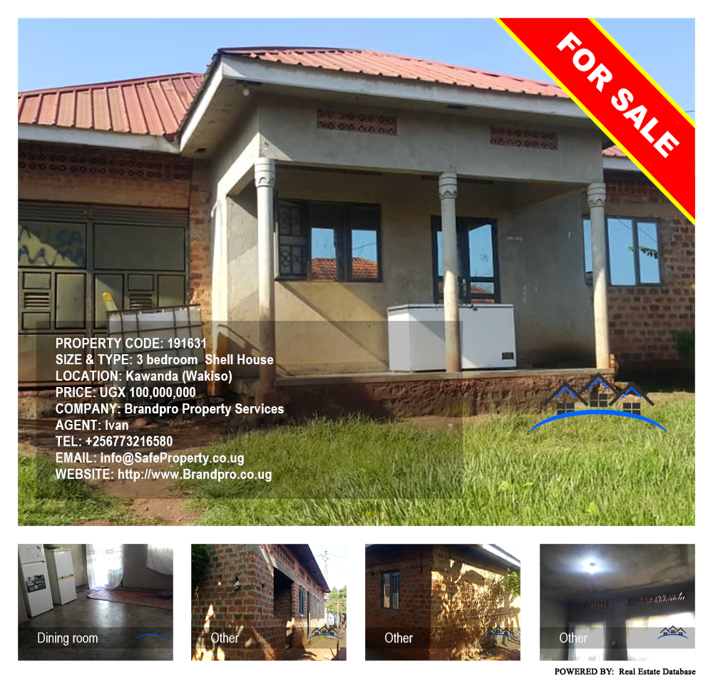3 bedroom Shell House  for sale in Kawanda Wakiso Uganda, code: 191631