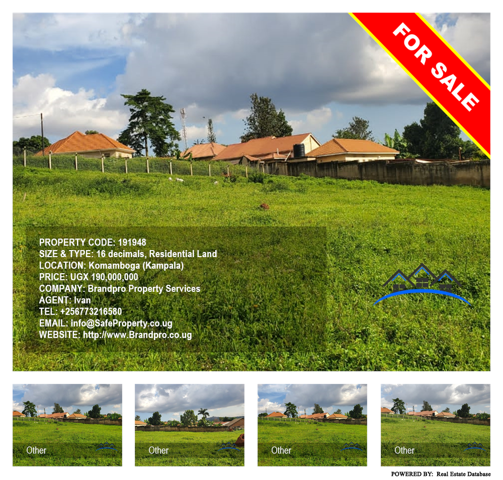 Residential Land  for sale in Komamboga Kampala Uganda, code: 191948