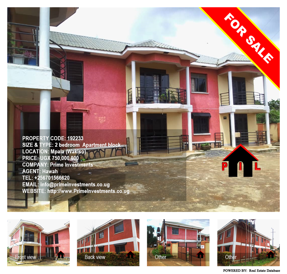 2 bedroom Apartment block  for sale in Mpala Wakiso Uganda, code: 192233