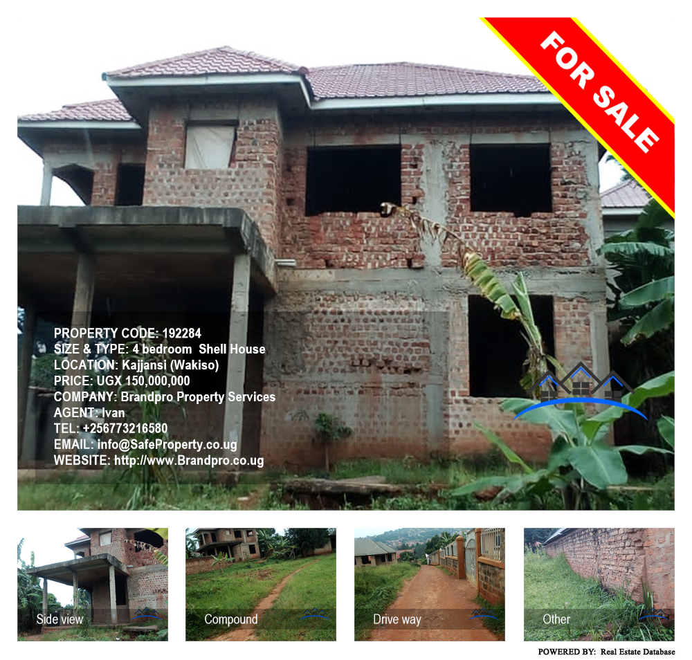 4 bedroom Shell House  for sale in Kajjansi Wakiso Uganda, code: 192284