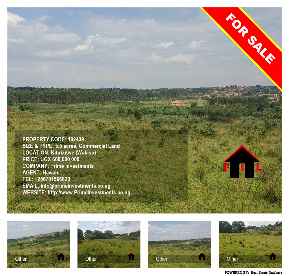 Commercial Land  for sale in Kitukutwe Wakiso Uganda, code: 192439