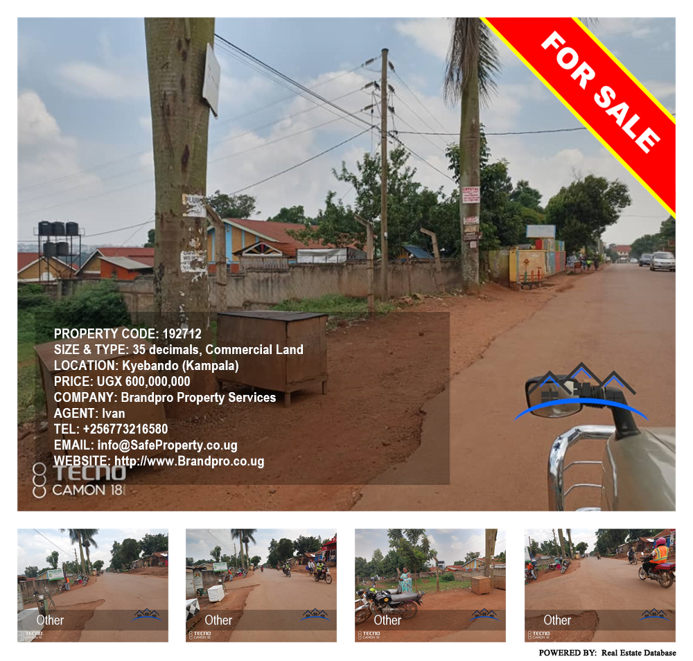 Commercial Land  for sale in Kyebando Kampala Uganda, code: 192712