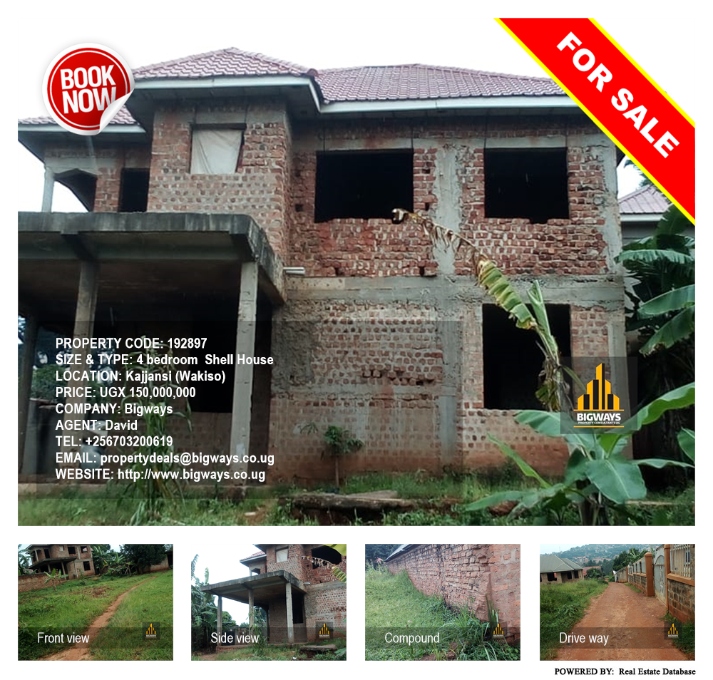 4 bedroom Shell House  for sale in Kajjansi Wakiso Uganda, code: 192897