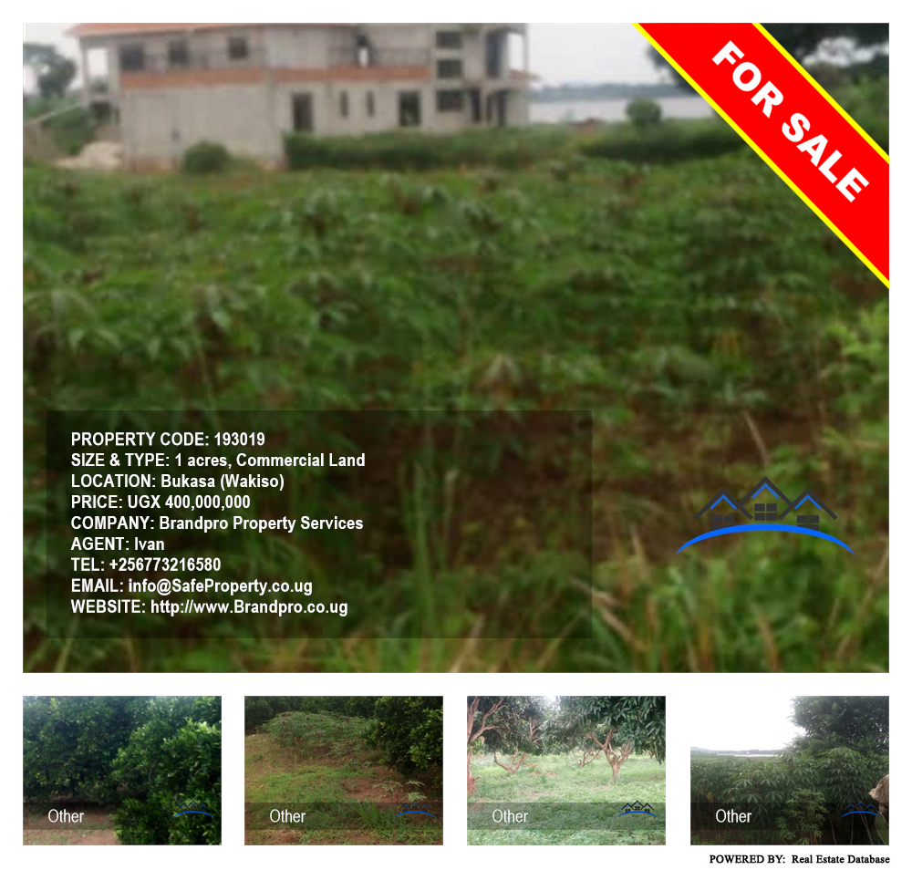 Commercial Land  for sale in Bukasa Wakiso Uganda, code: 193019