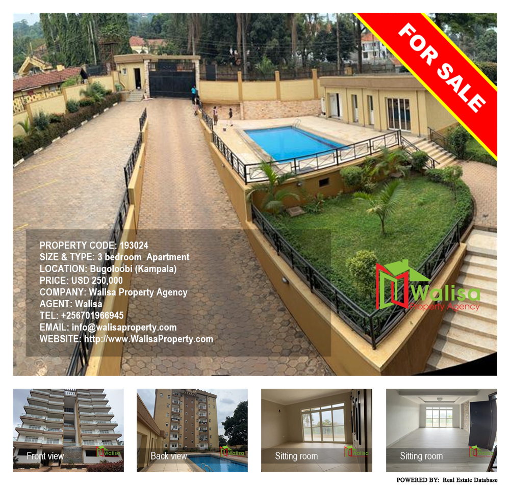 3 bedroom Apartment  for sale in Bugoloobi Kampala Uganda, code: 193024