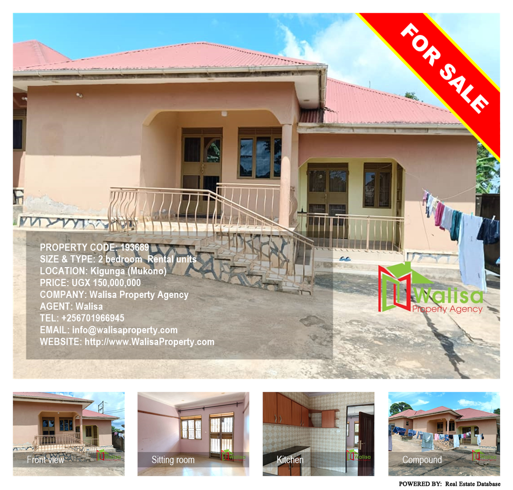 2 bedroom Rental units  for sale in Kigunga Mukono Uganda, code: 193689
