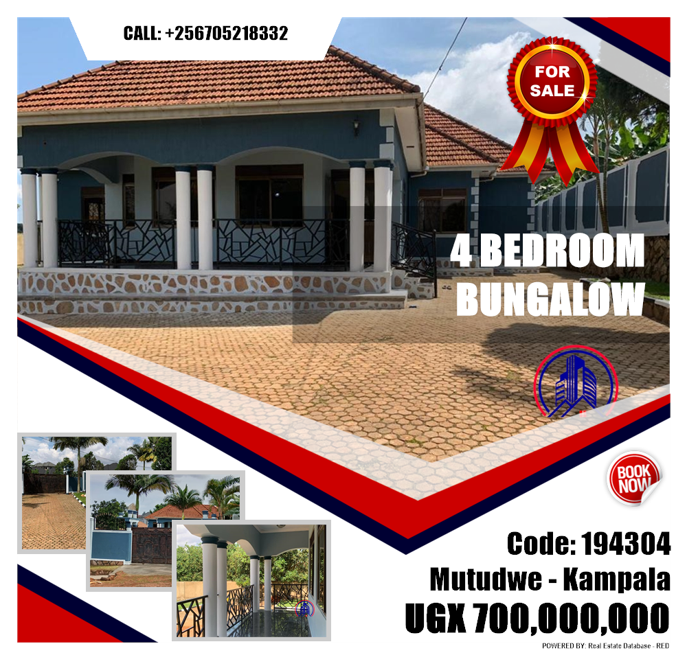 4 bedroom Bungalow  for sale in Mutudwe Kampala Uganda, code: 194304