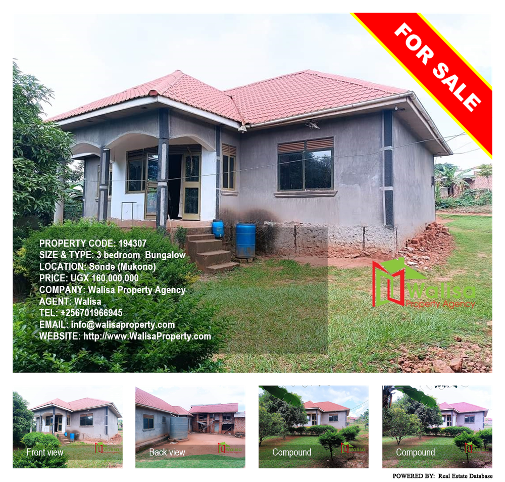 3 bedroom Bungalow  for sale in Sonde Mukono Uganda, code: 194307
