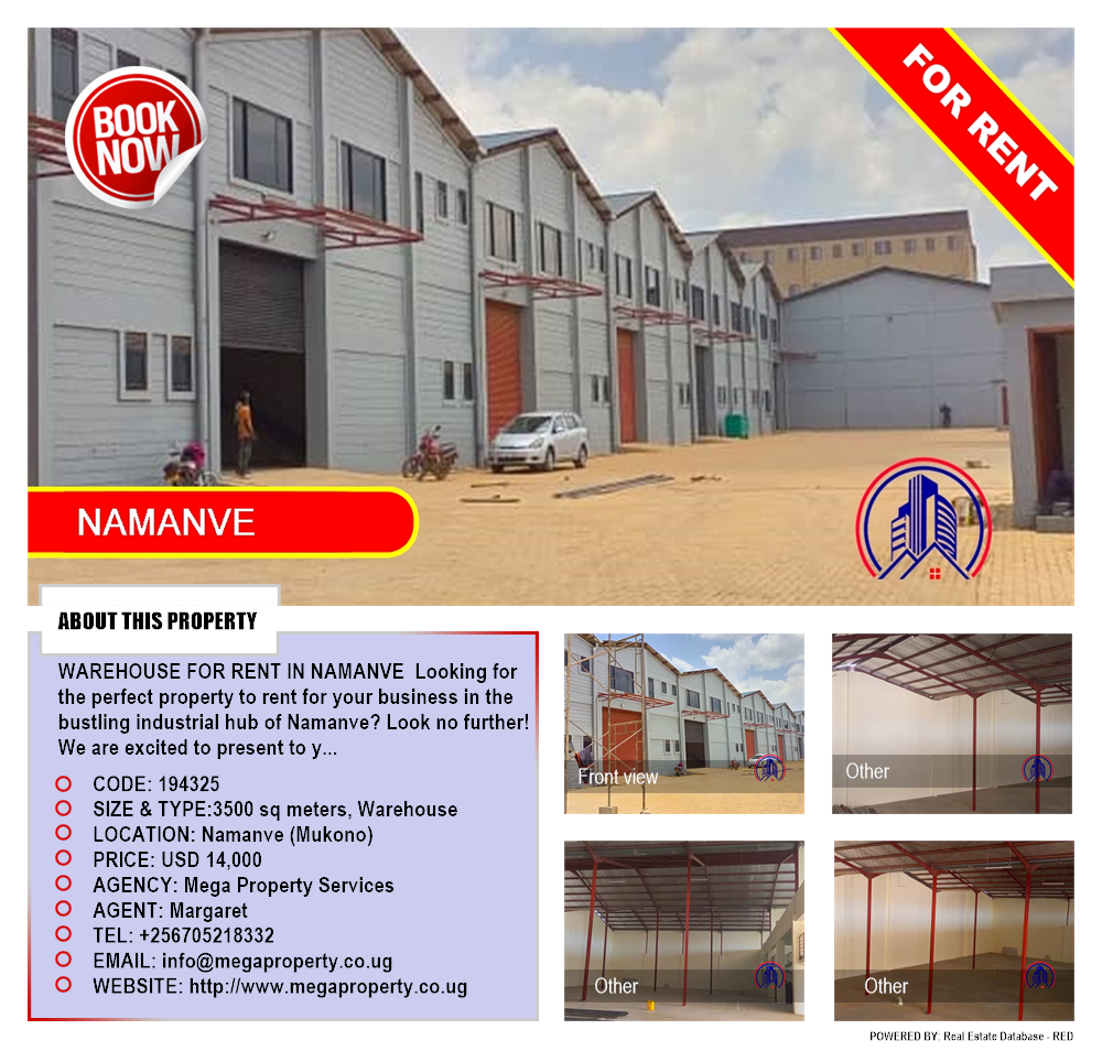 Warehouse  for rent in Namanve Mukono Uganda, code: 194325