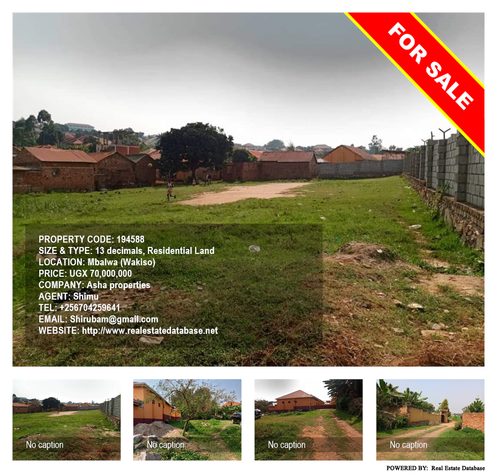 Residential Land  for sale in Mbalwa Wakiso Uganda, code: 194588