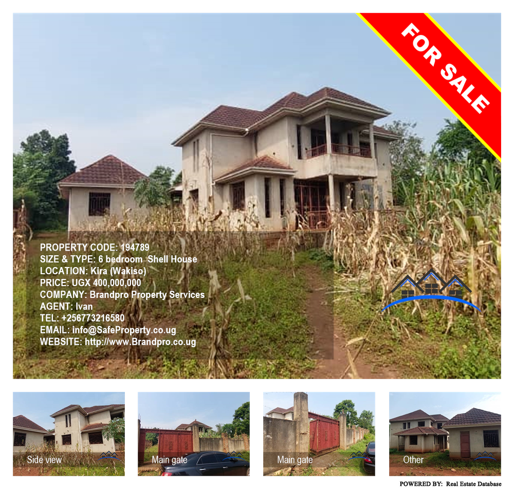 6 bedroom Shell House  for sale in Kira Wakiso Uganda, code: 194789