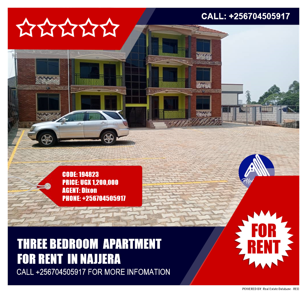 3 bedroom Apartment  for rent in Najjera Wakiso Uganda, code: 194823