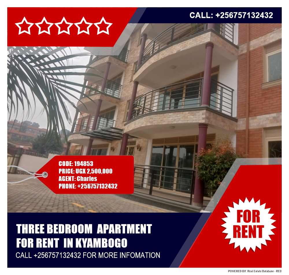 3 bedroom Apartment  for rent in Kyambogo Kampala Uganda, code: 194853