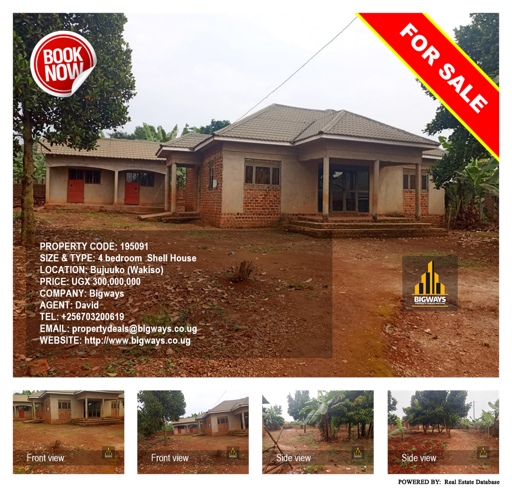 4 bedroom Shell House  for sale in Bujuuko Wakiso Uganda, code: 195091