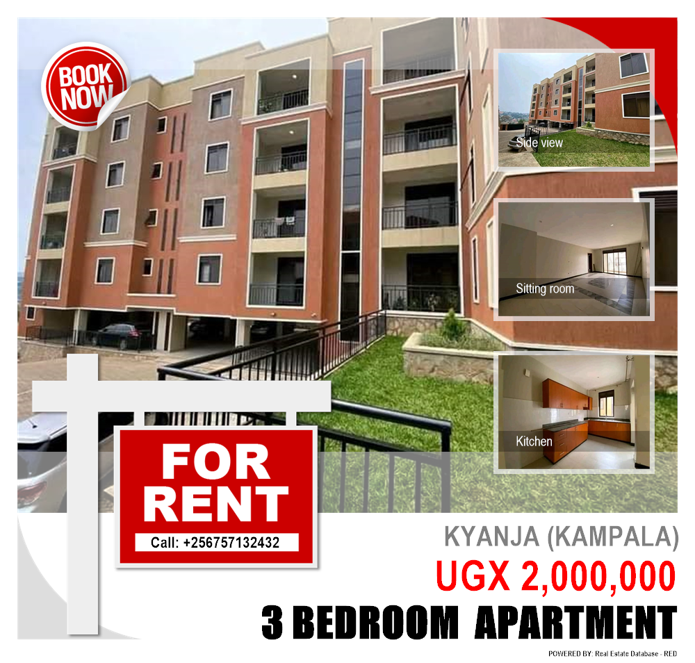 3 bedroom Apartment  for rent in Kyanja Kampala Uganda, code: 195140