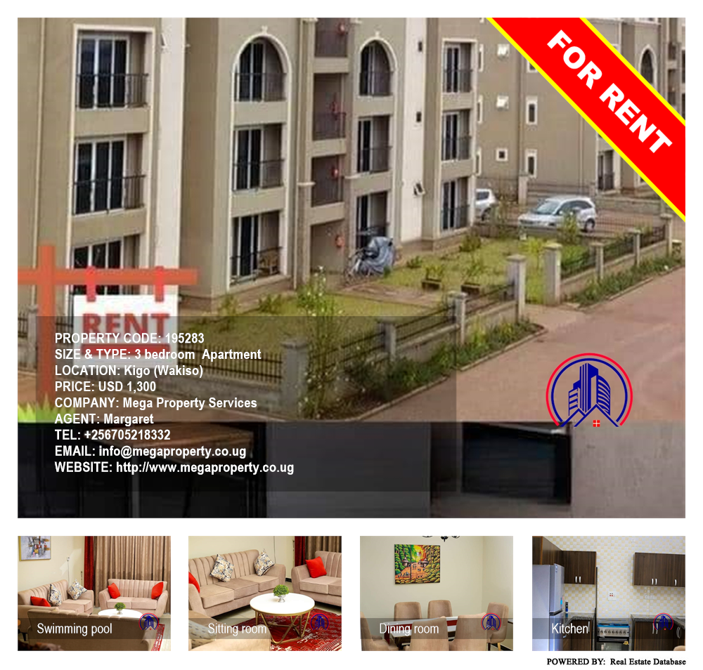 3 bedroom Apartment  for rent in Kigo Wakiso Uganda, code: 195283