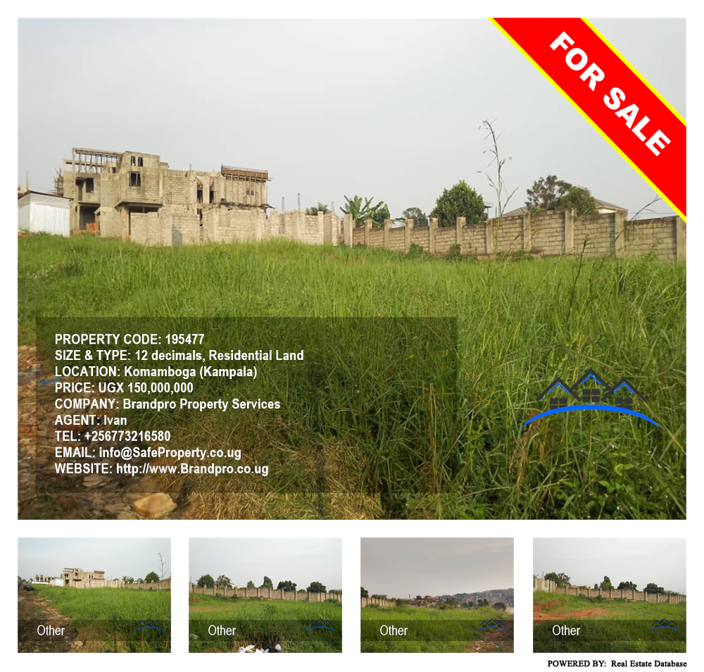 Residential Land  for sale in Komamboga Kampala Uganda, code: 195477