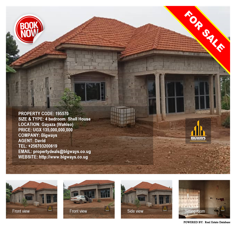 4 bedroom Shell House  for sale in Gayaza Wakiso Uganda, code: 195570