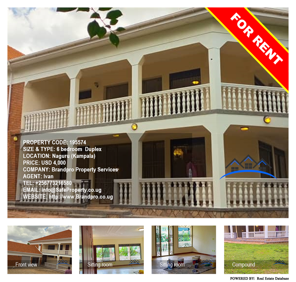 6 bedroom Duplex  for rent in Naguru Kampala Uganda, code: 195574