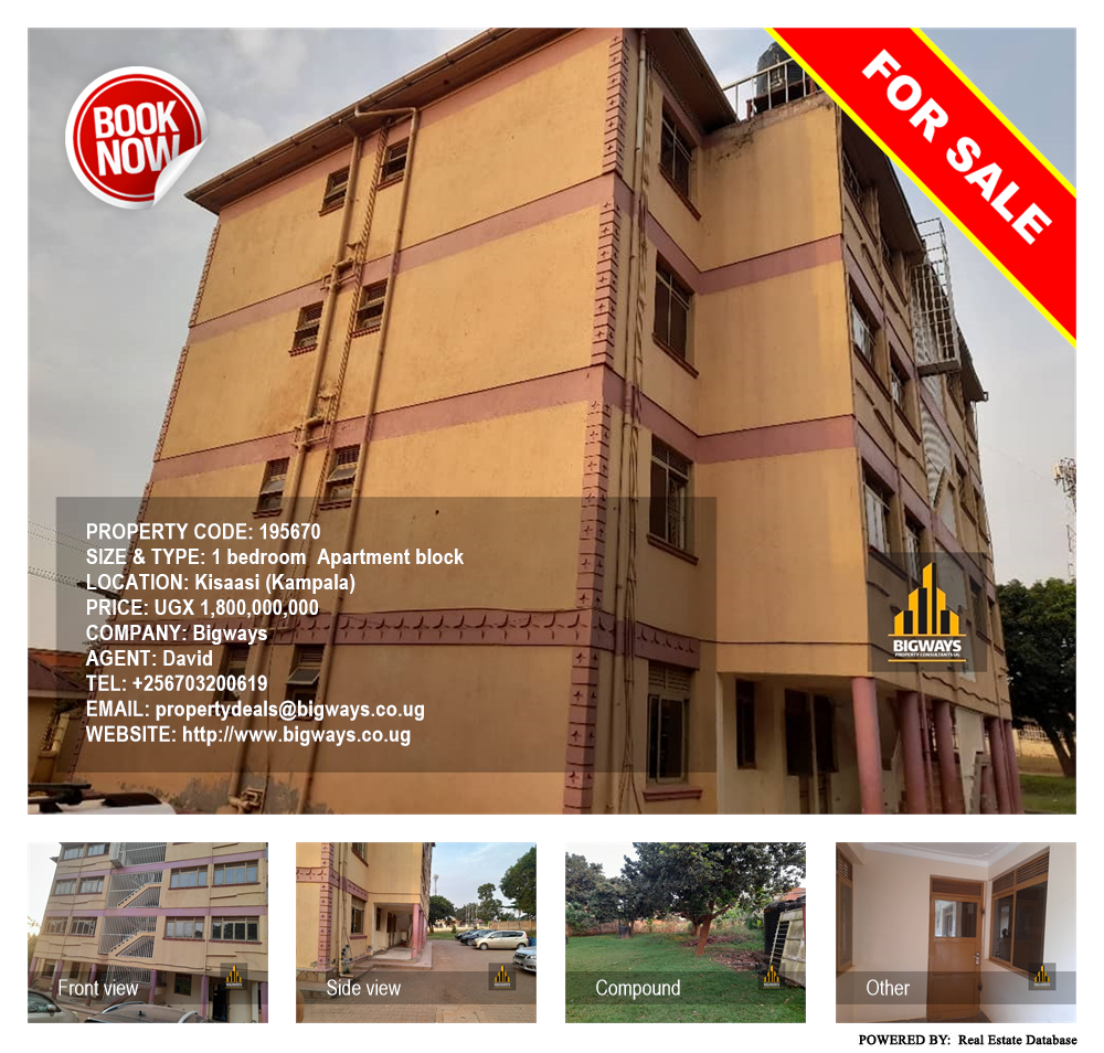 1 bedroom Apartment block  for sale in Kisaasi Kampala Uganda, code: 195670