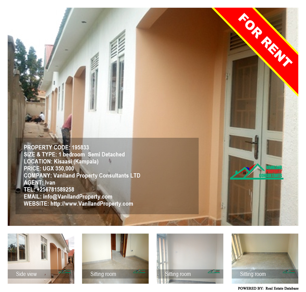 1 bedroom Semi Detached  for rent in Kisaasi Kampala Uganda, code: 195833