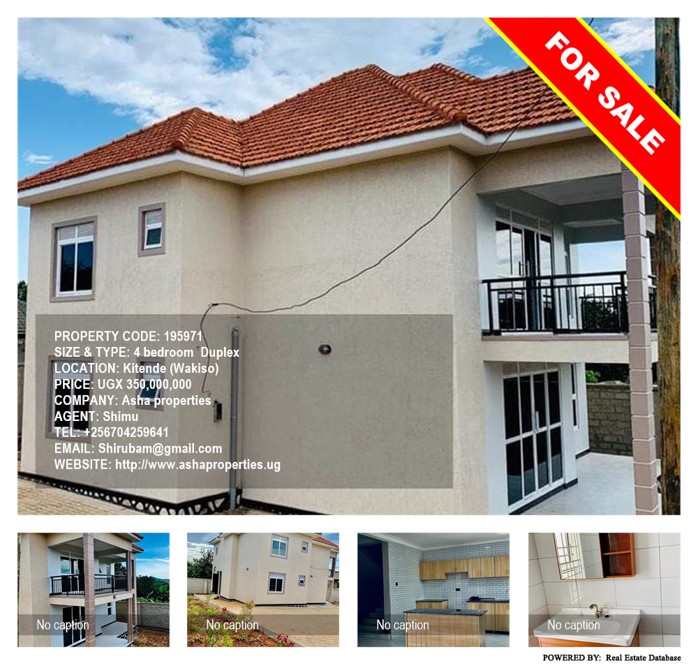 4 bedroom Duplex  for sale in Kitende Wakiso Uganda, code: 195971