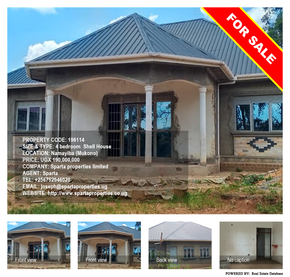 4 bedroom Shell House  for sale in Namayiba Mukono Uganda, code: 196114