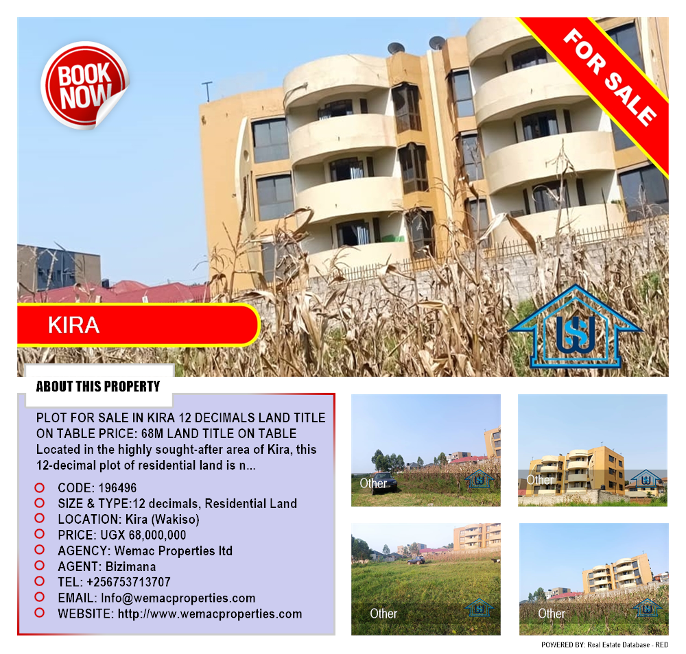Residential Land  for sale in Kira Wakiso Uganda, code: 196496