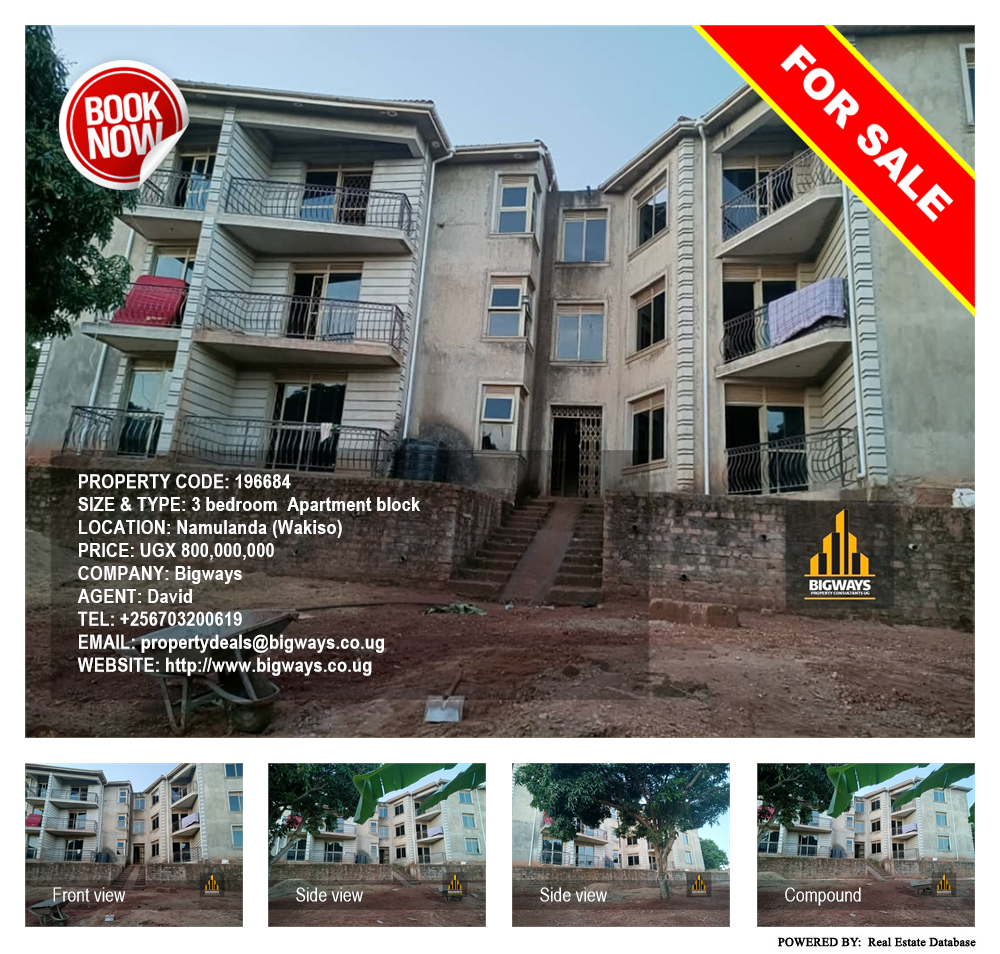 3 bedroom Apartment block  for sale in Namulanda Wakiso Uganda, code: 196684