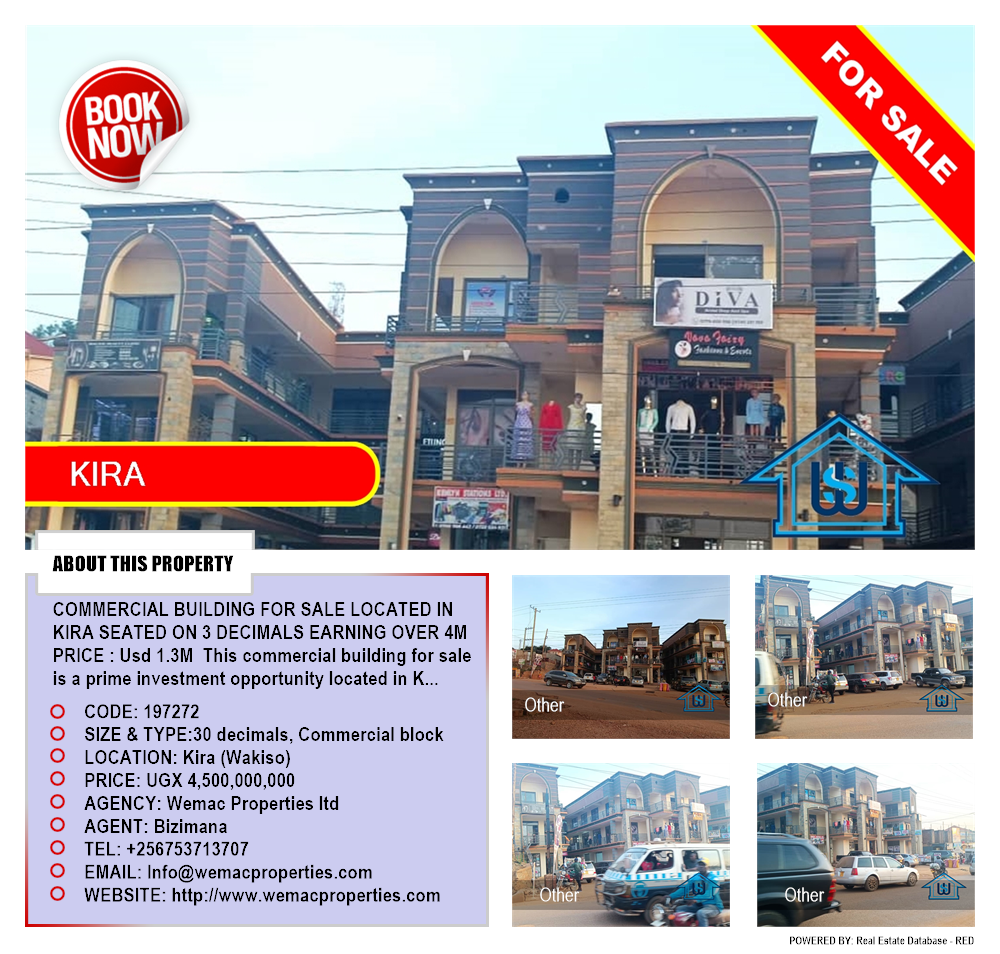 Commercial block  for sale in Kira Wakiso Uganda, code: 197272