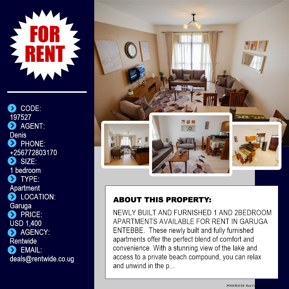 1 bedroom Apartment  for rent in Garuga Wakiso Uganda, code: 197527