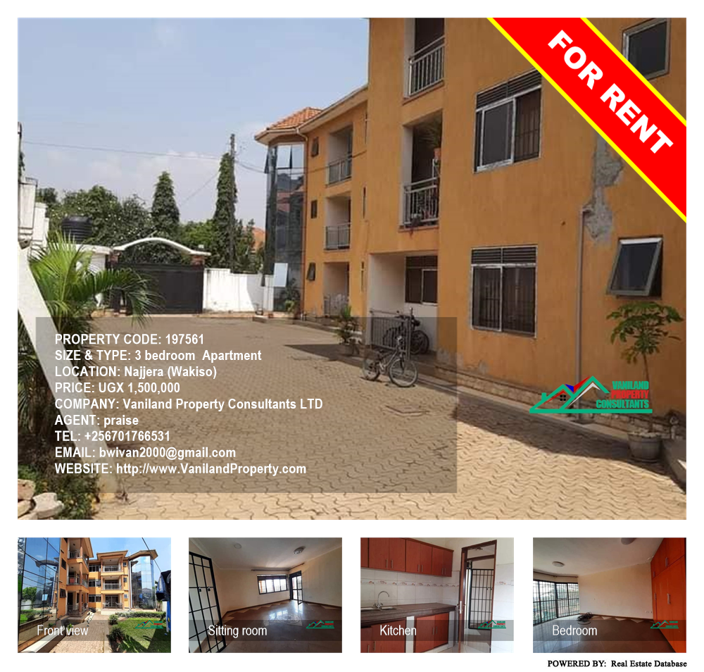 3 bedroom Apartment  for rent in Najjera Wakiso Uganda, code: 197561
