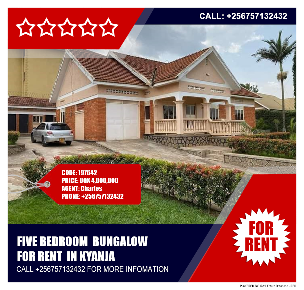 5 bedroom Bungalow  for rent in Kyanja Kampala Uganda, code: 197642